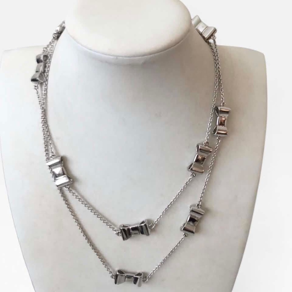 Long Minimalist Kate Spade Bow Chain Necklace